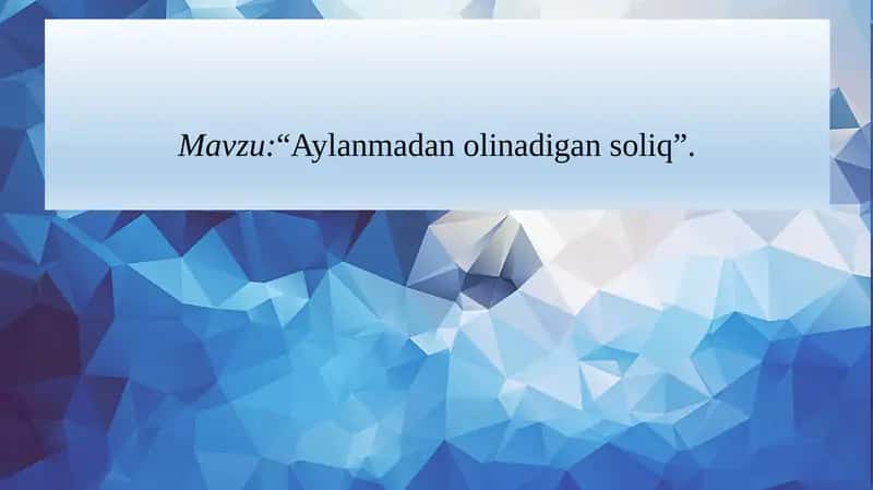 Aylanmadan olinadigan soliq