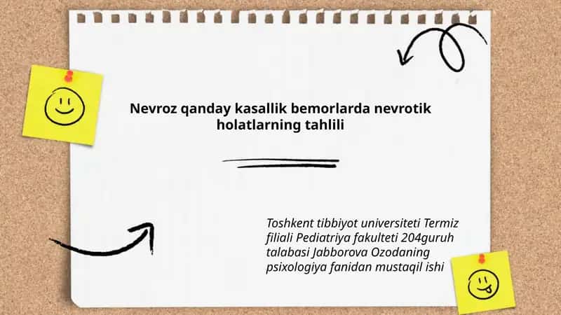 Nevroz qanday kasallik bemorlarda nevrotik holatlarning tahlili