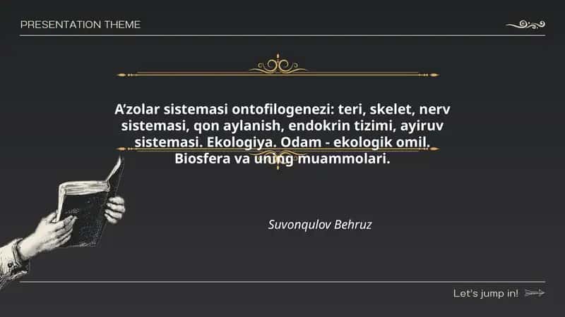 A’zolar sistemasi ontofilogenezi