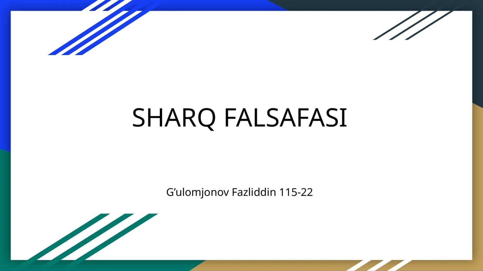 SHARQ FALSAFASI
