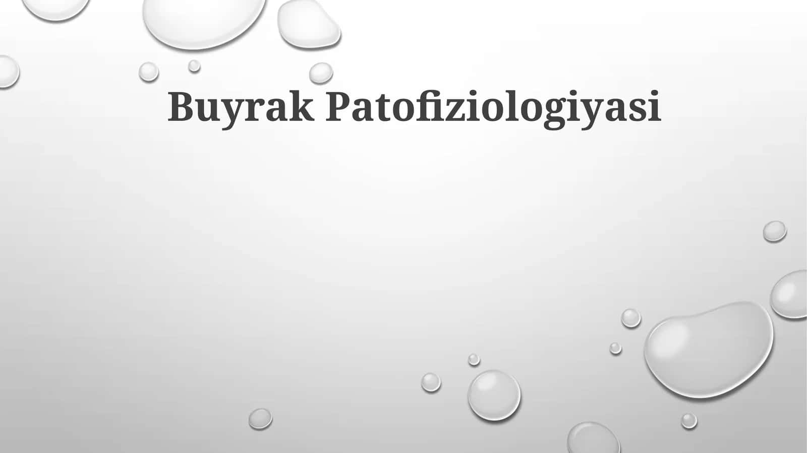 Buyrak Patofiziologiyasi
