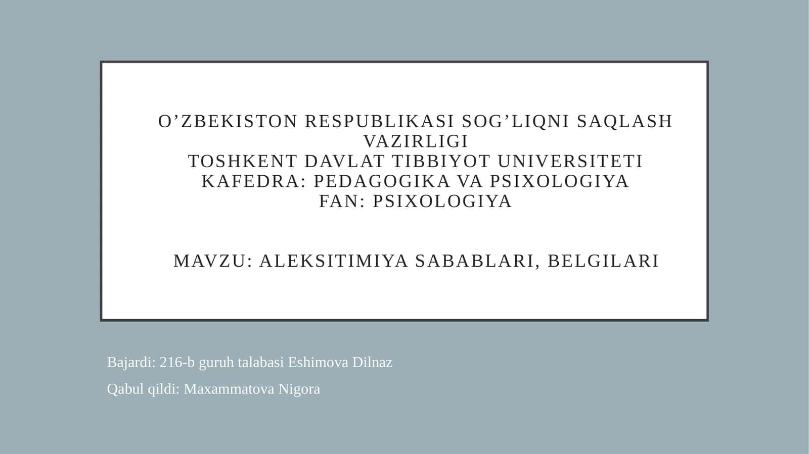 Aleksitimiy belgilari va sabablari