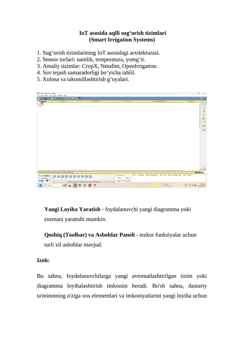IoT asosida aqlli sug‘orish tizimlari (Smart Irrigation Systems)