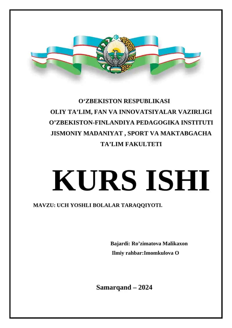 UCH YOSHLI BOLALAR TARAQQIYOTI
