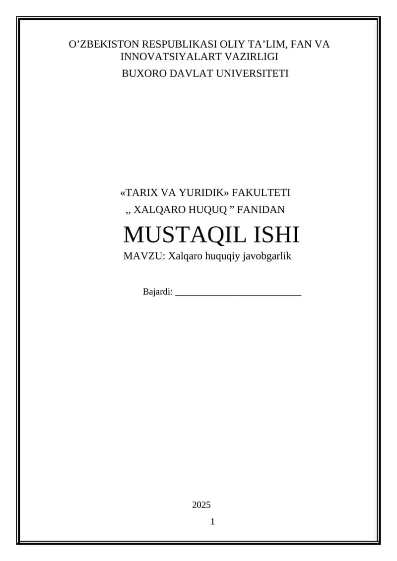 Xalqaro huquqiy javobgarlik
