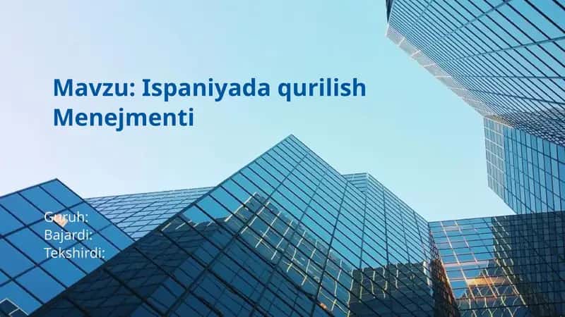 Ispaniyada Qurilish Menejmenti