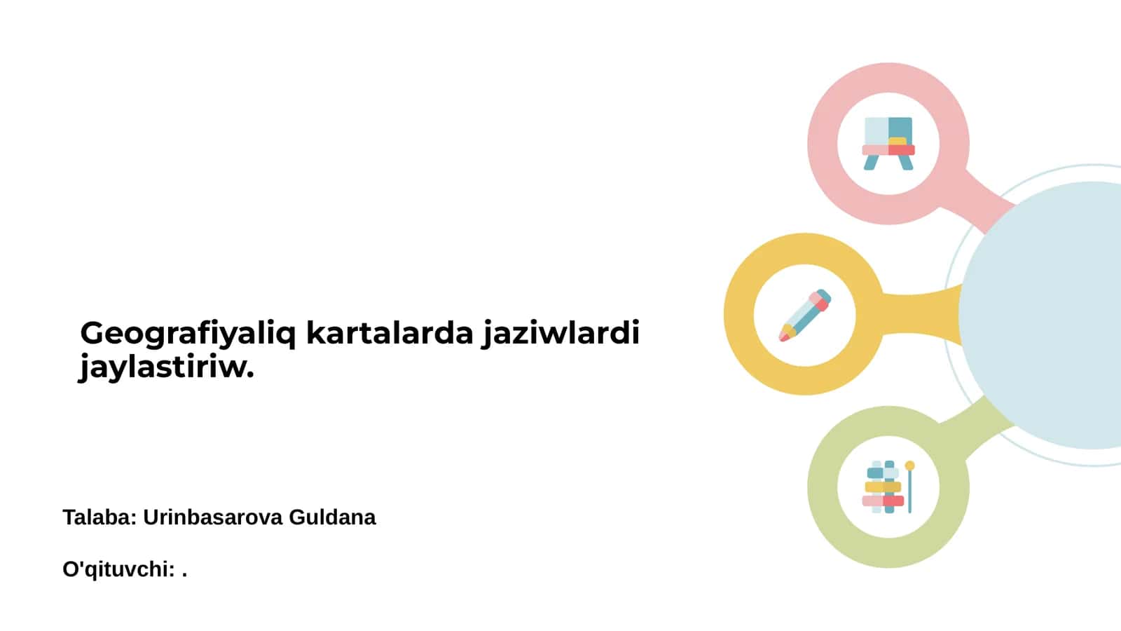 Geografiyaliq kartalarda jaziwlardi jaylastiriw