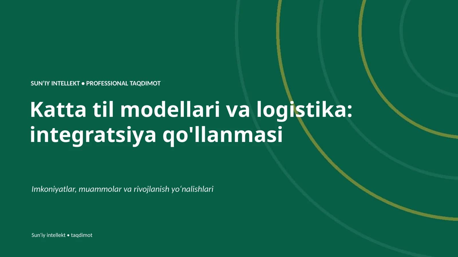 Katta til modellari va logistika: integratsiya qo'llanmasi
