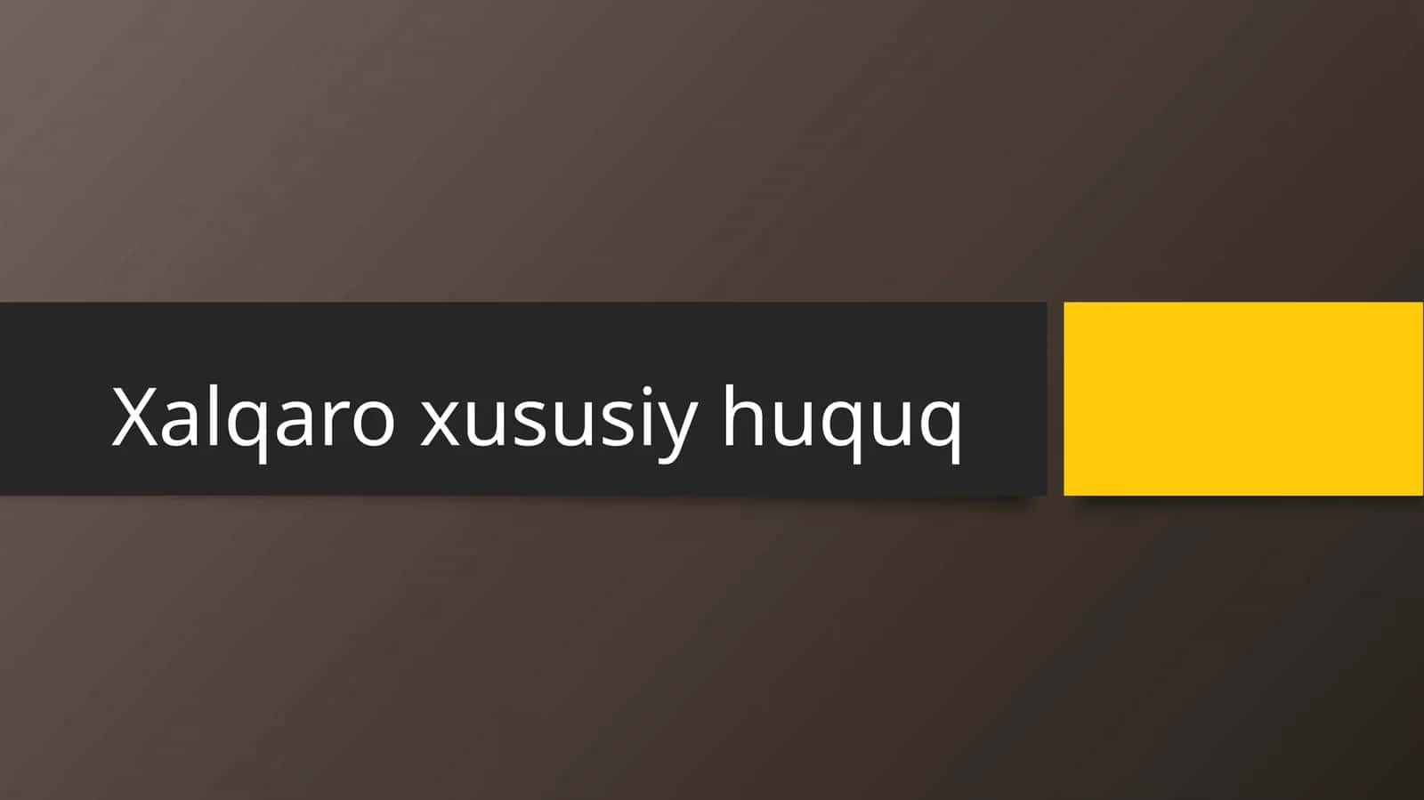 Xalqaro xususiy huquq