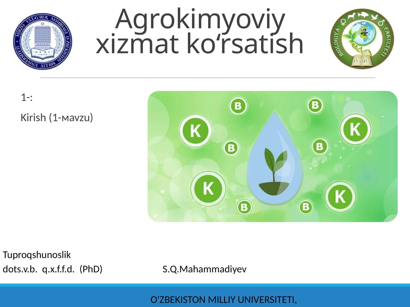 Agrokimyoviy xizmat ko‘rsatish