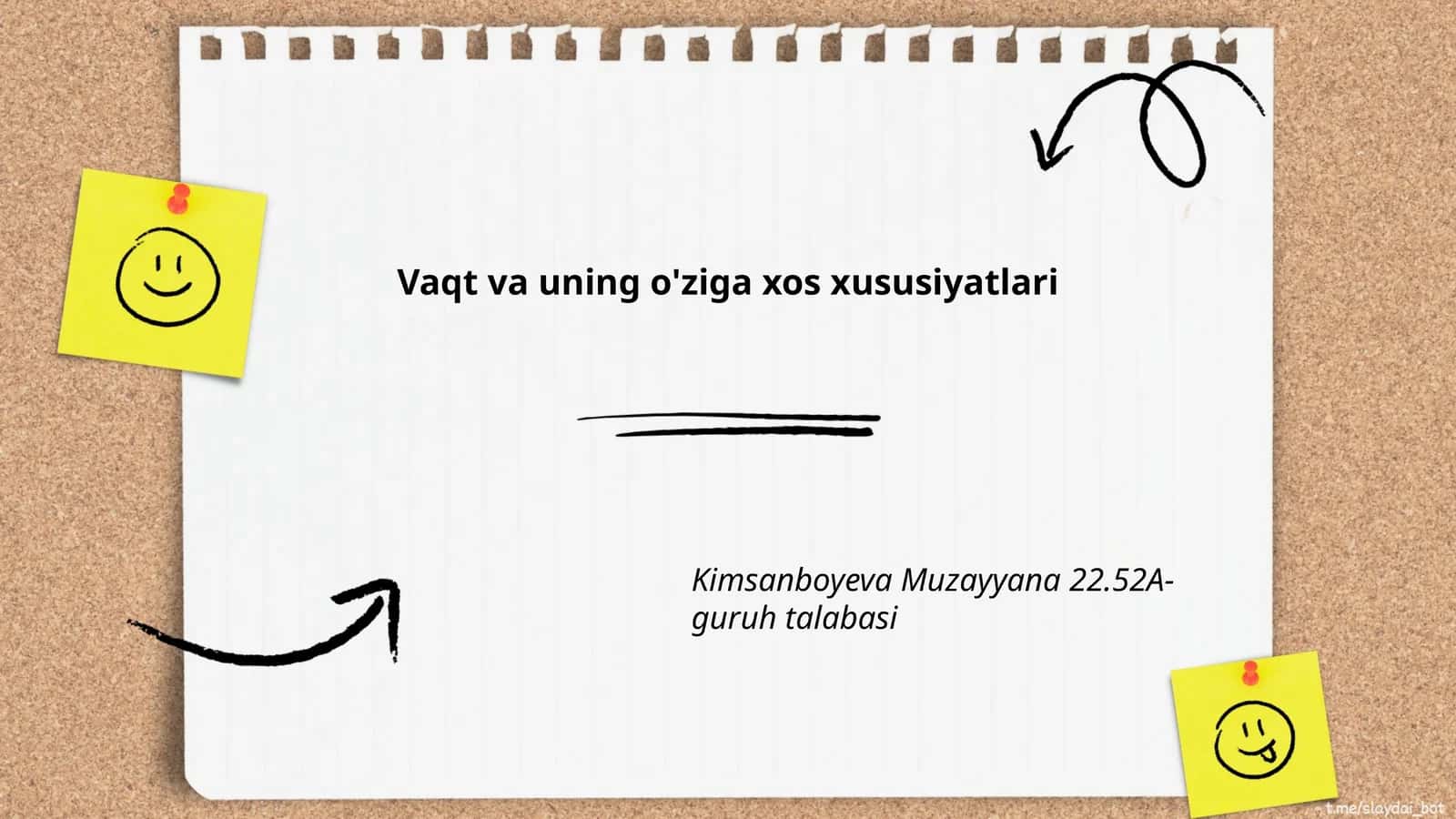 Vaqt va uning o'ziga xos xususiyatlari
