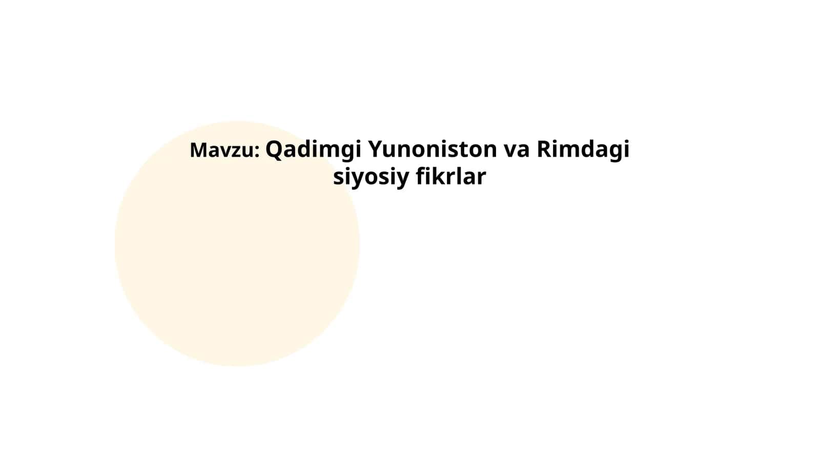Qadimgi Yunoniston va Rimdagi siyosiy fikrlar