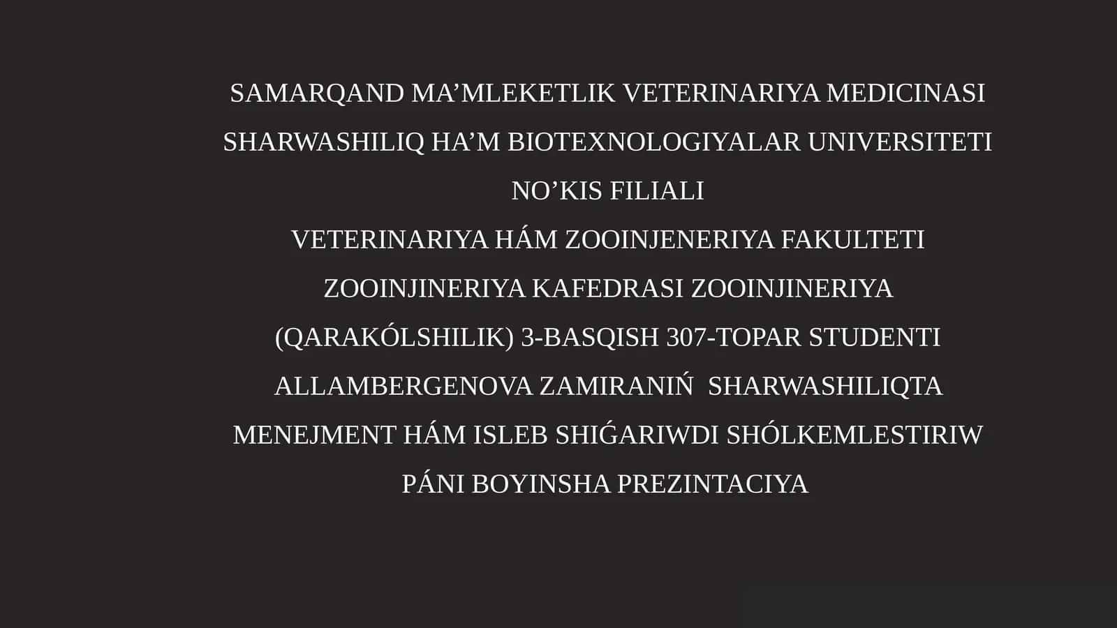 Kóp tarmaqlı fermer xojalıqlardı payda etiw hám basqarıw