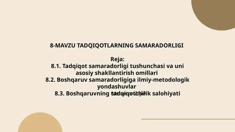 TADQIQOTLARNING SAMARADORLIGI