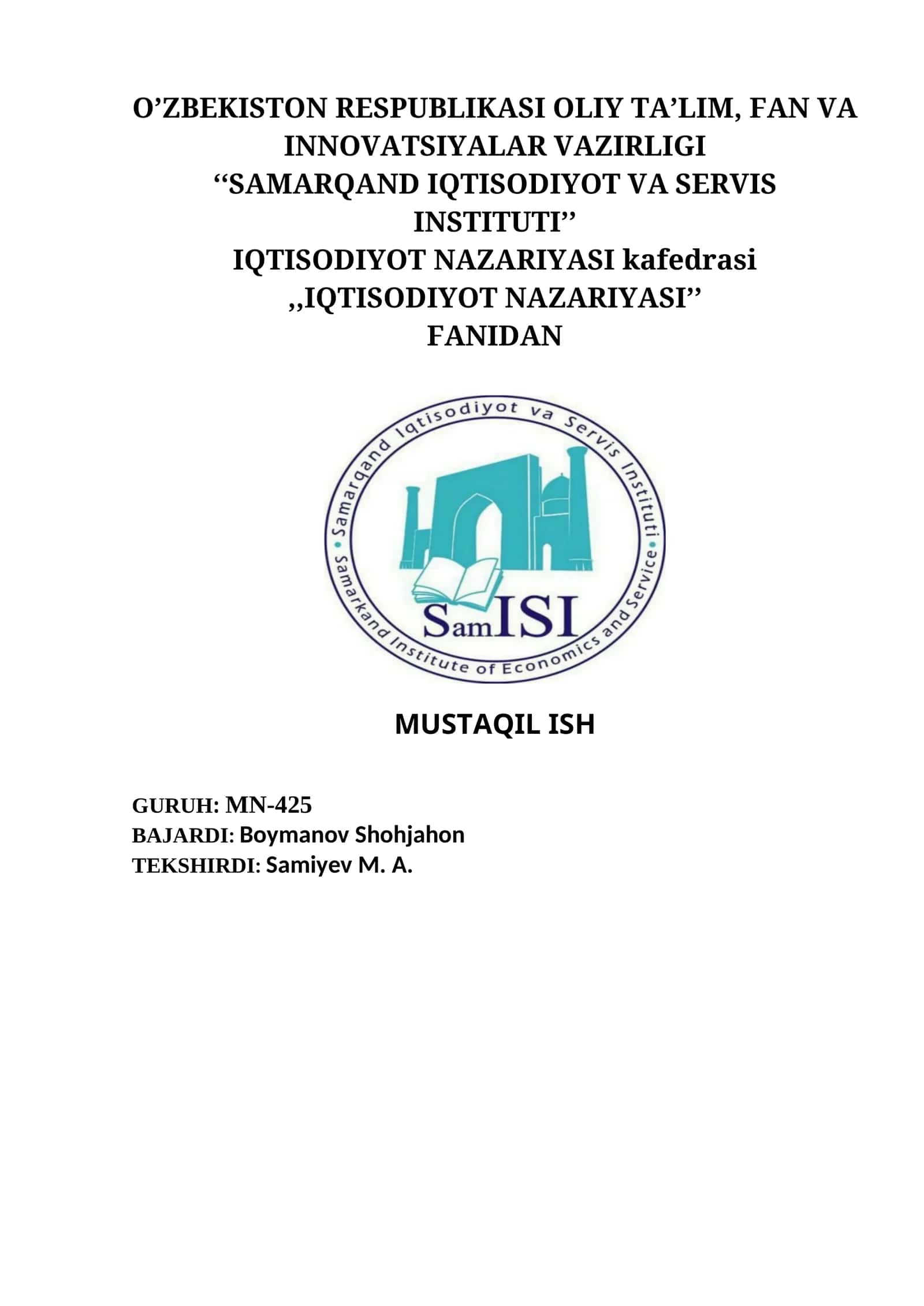 O’zbekistonning investitsion dasturi. O’zbekiston iqtisodiyotiga xorijiy investitsiyalarni jalb etish