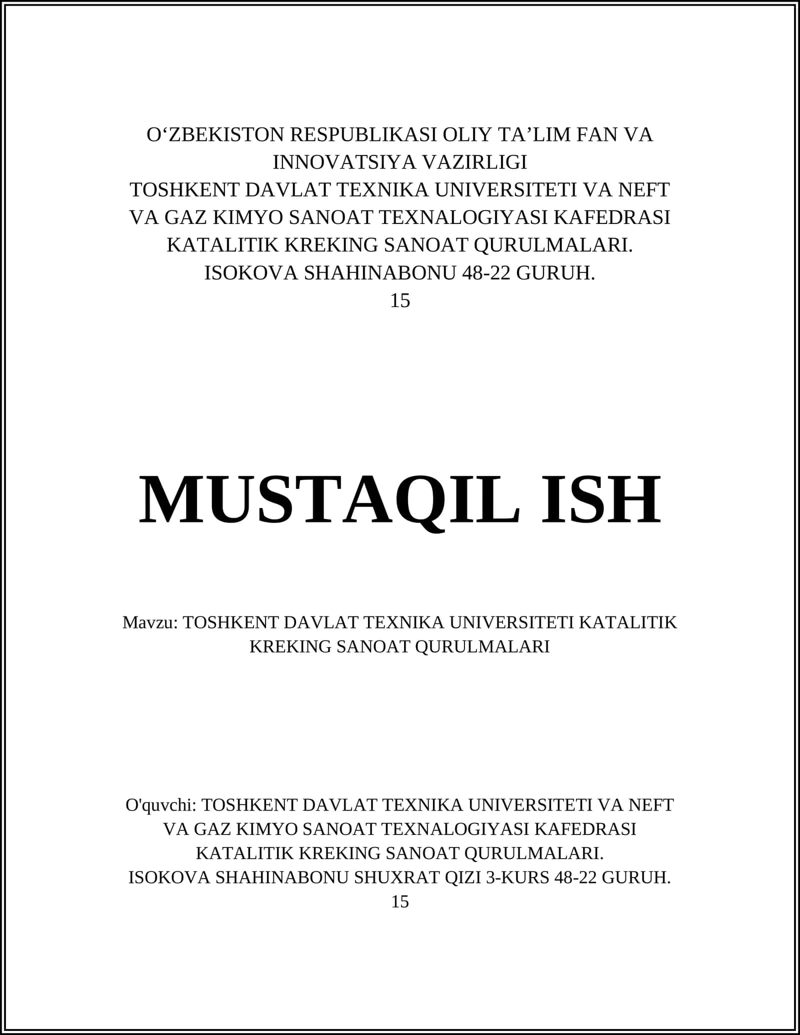 Katalitik Kreking Sanoat Qurulmalari