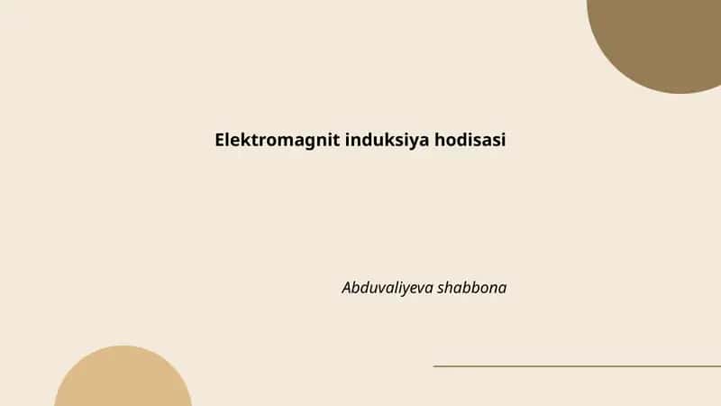 Elektromagnit induksiya hodisasi