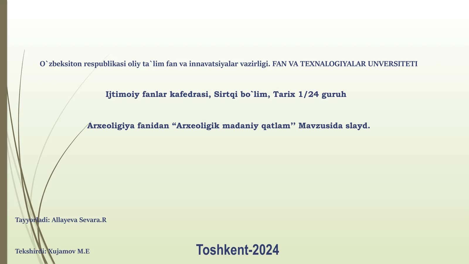 Arxeologik Madaniy Qatlam