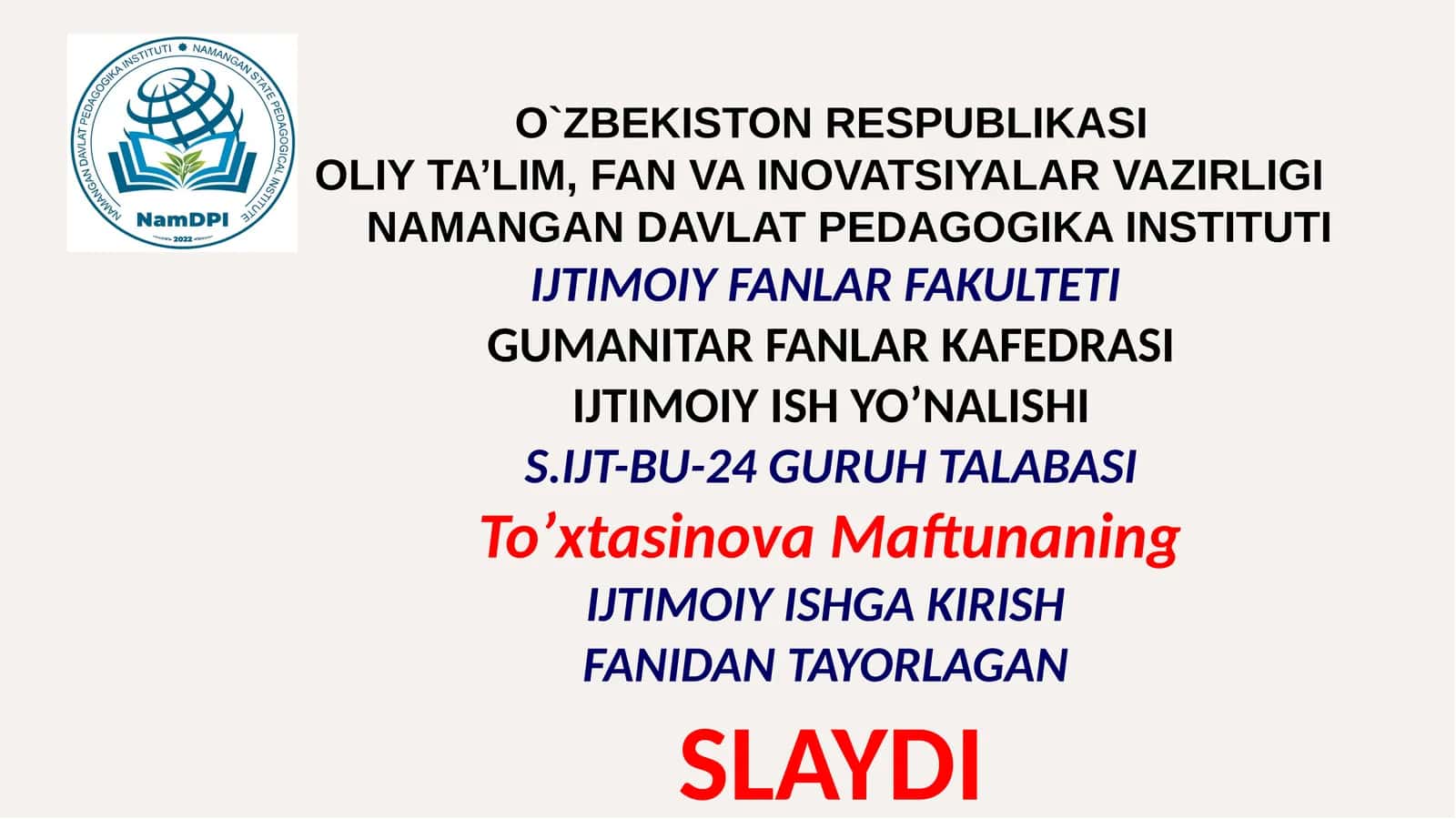 Slayd: Fuqarolik Huquqi Nima?