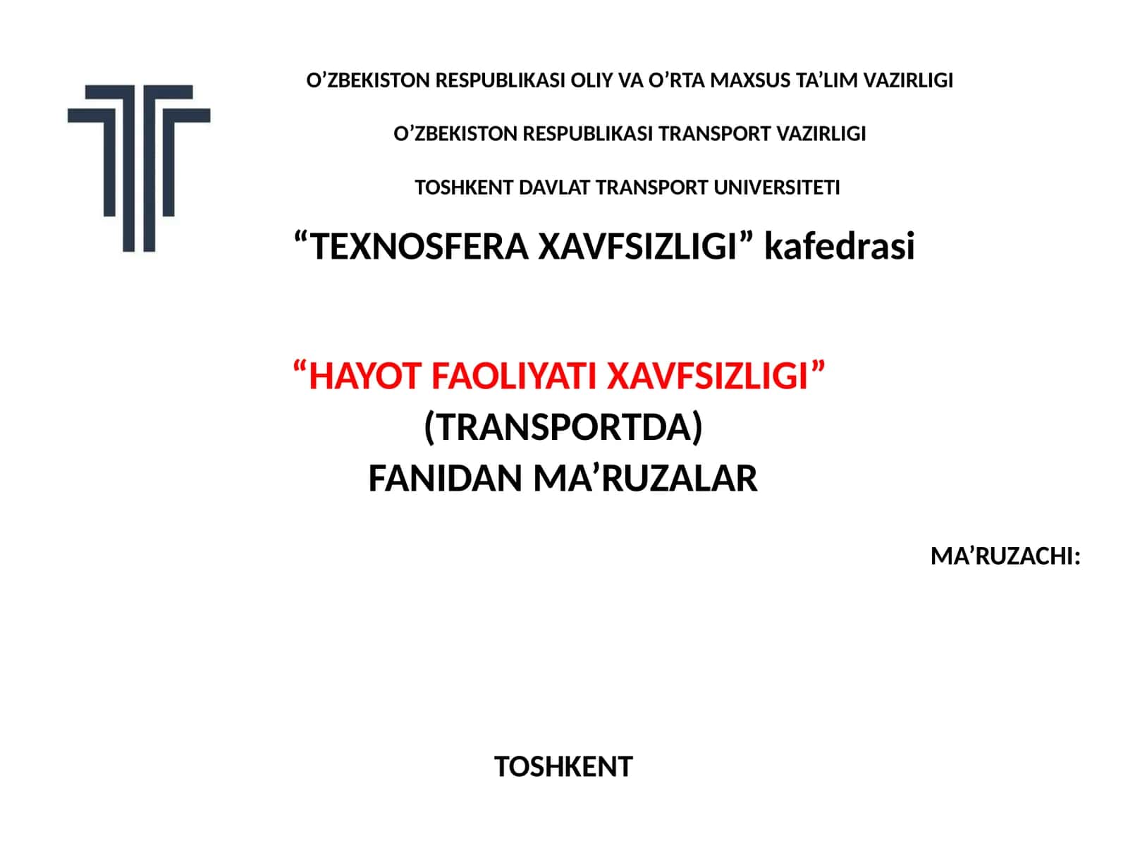 Ҳаёт фаолияти хавфсизлиги