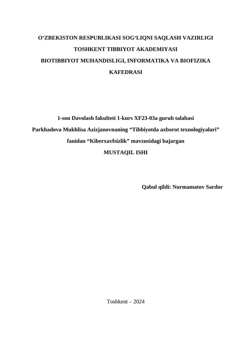 Kiberxavfsizlik