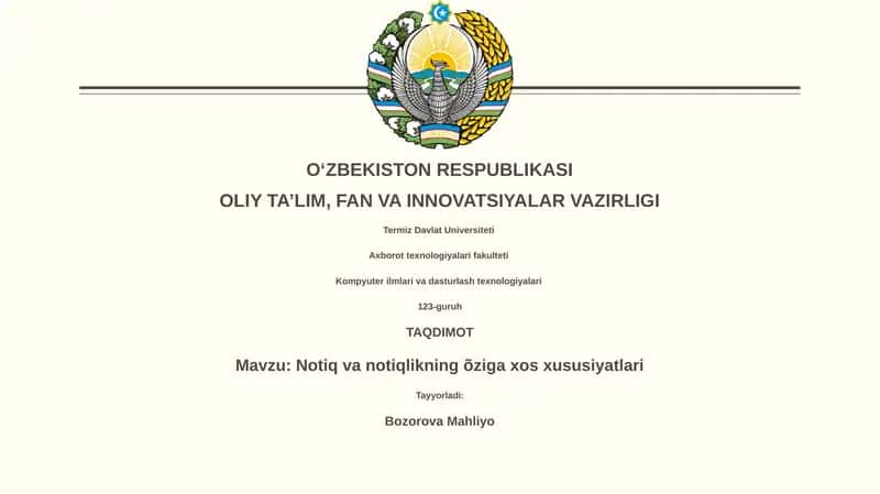 Notiqlik va notiqlikning õziga xos xususiyatlari