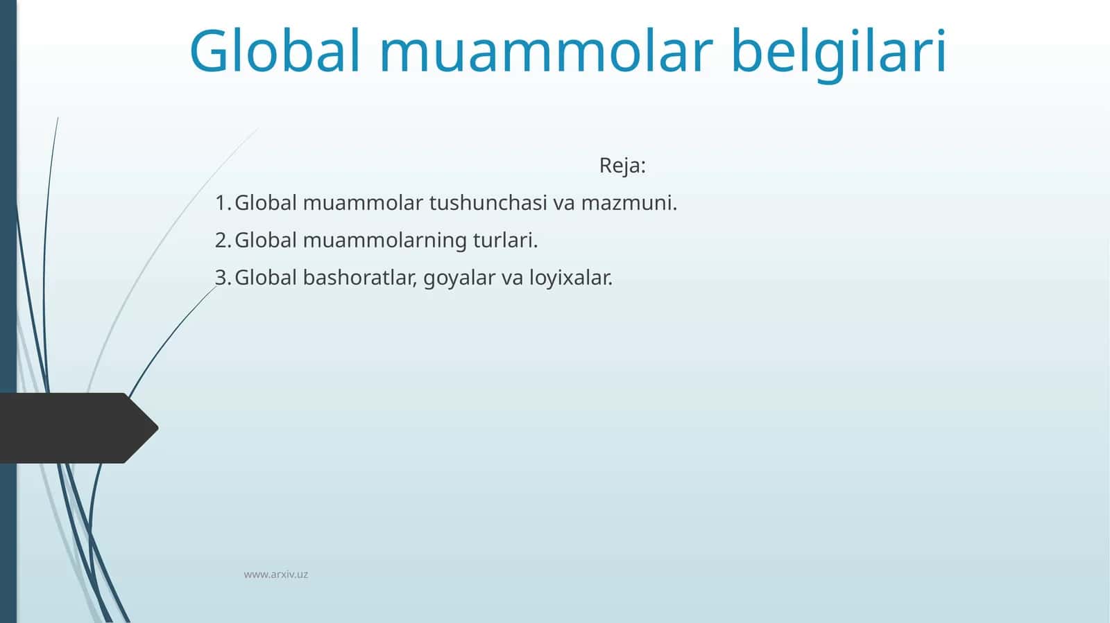 Global muammolar belgilari