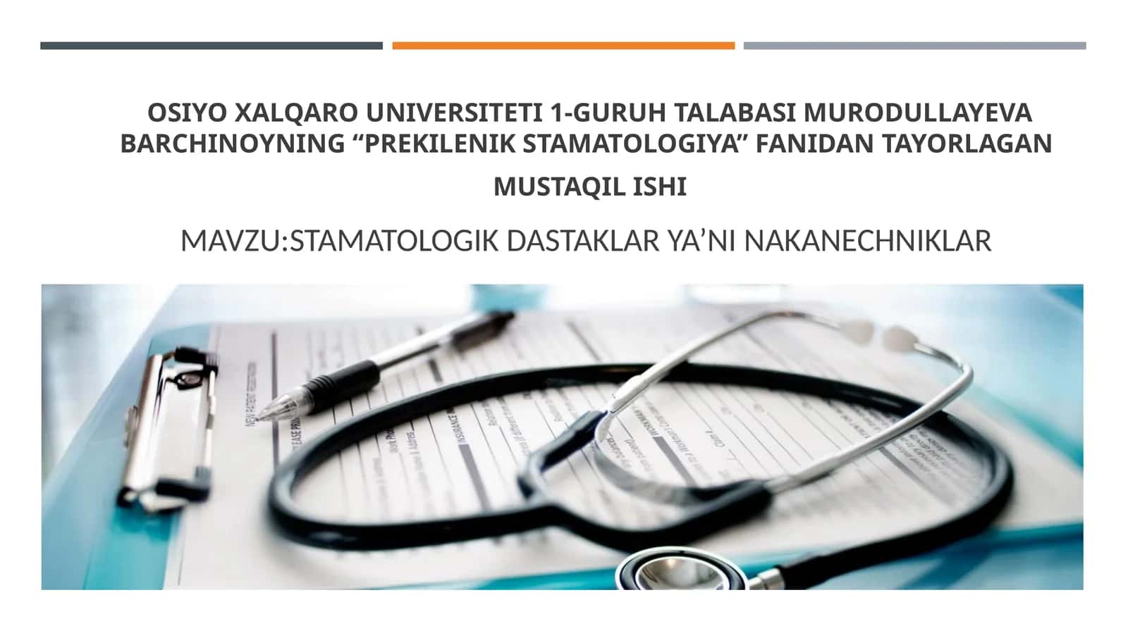 PREKILENIK STAMATOLOGIYA