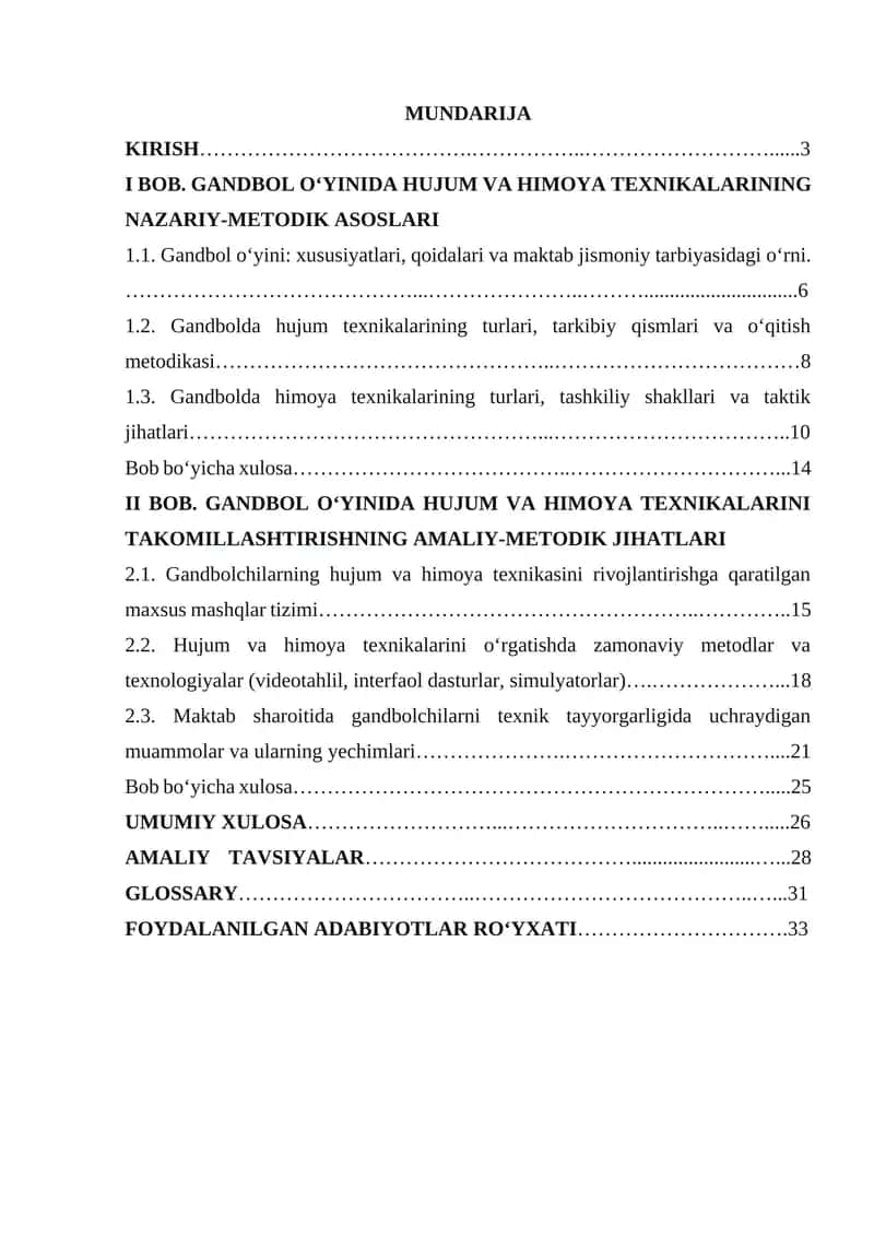 Gandbol O'yinida Hujum va Himoya Texnikalarining Nazariy-Metodik Asoslari