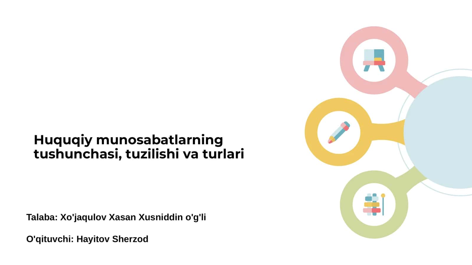 Huquqiy munosabatlarning tushunchasi, tuzilishi va turlari