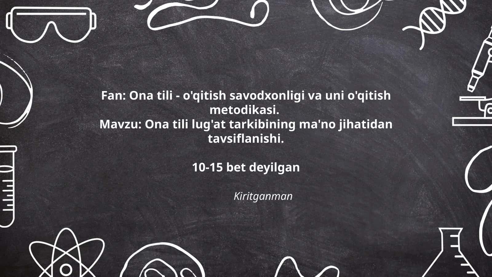 Ona tili lug'at tarkibining ma'no jihatidan tavsiflanishi
