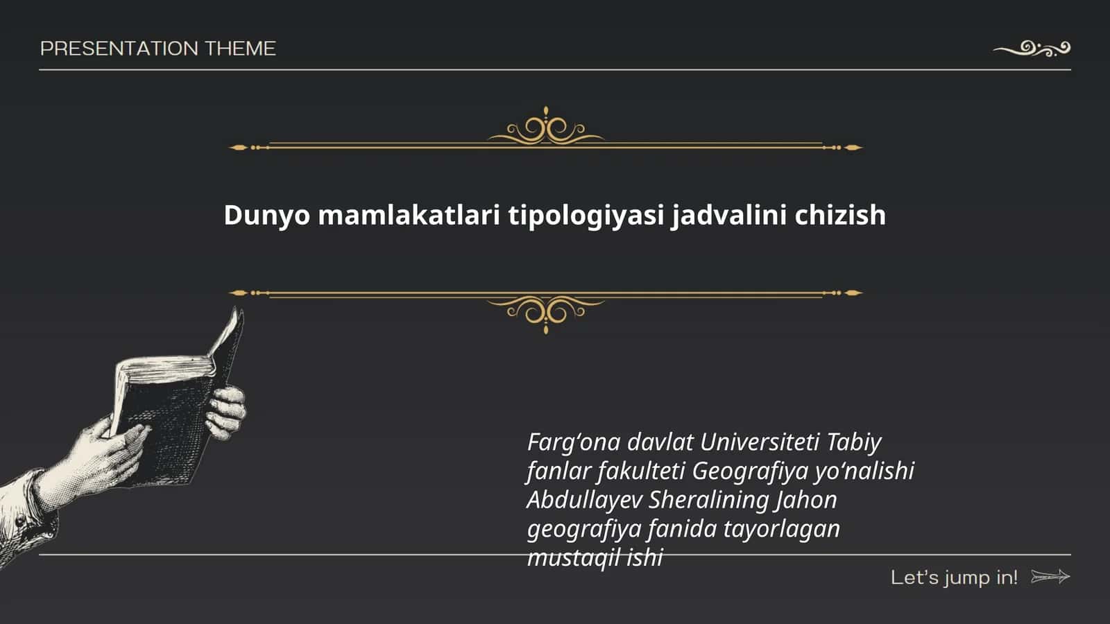 Jahon geografiya fanida tayorlagan mustaqil ish