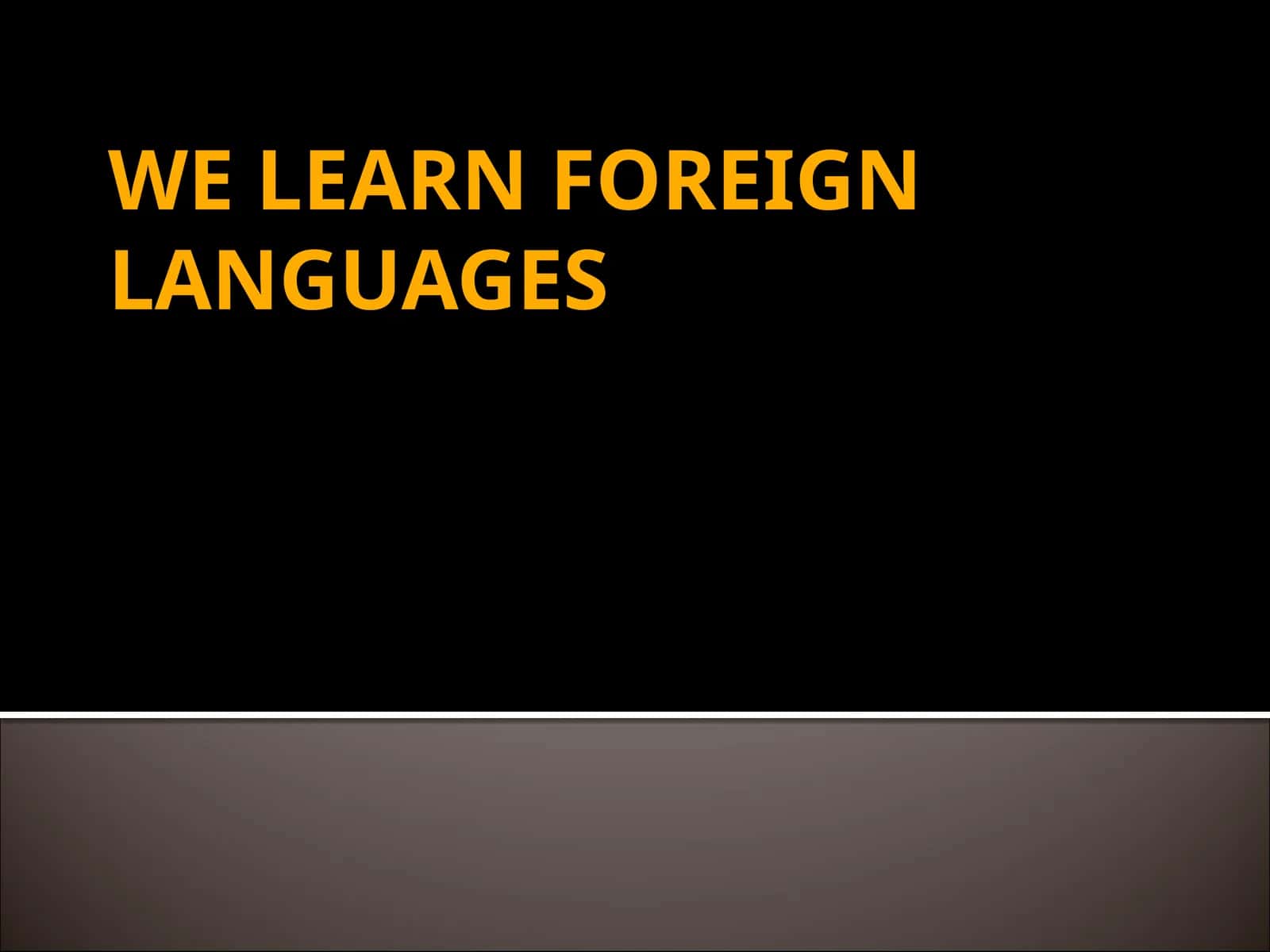 WE LEARN FOREIGN LANGUAGES