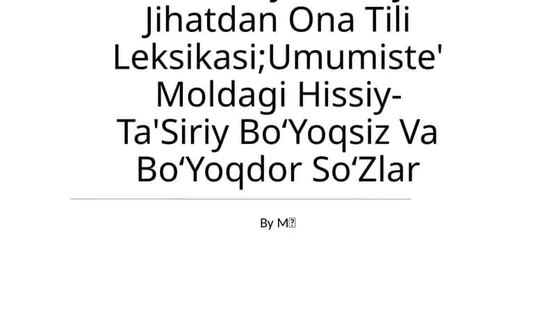 Ona Tilining Nofaol Leksikasi