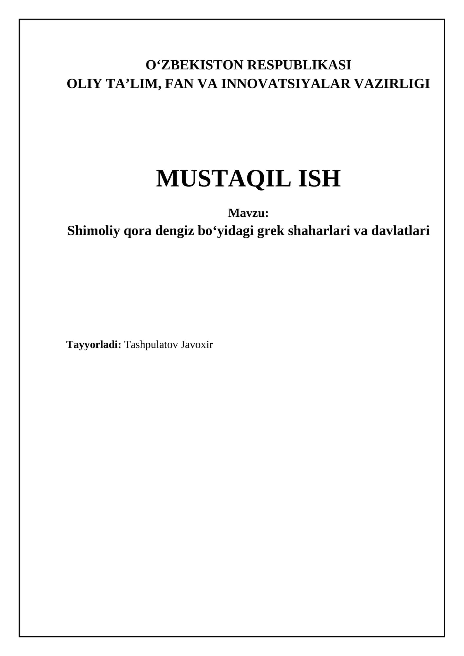 Shimoliy qora dengiz boʻyidagi grek shaharlari va davlatlari
