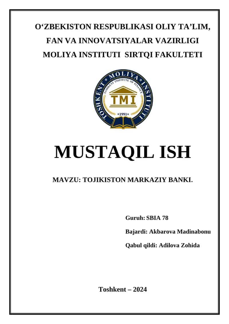 Tojikiston Markaziy Banki