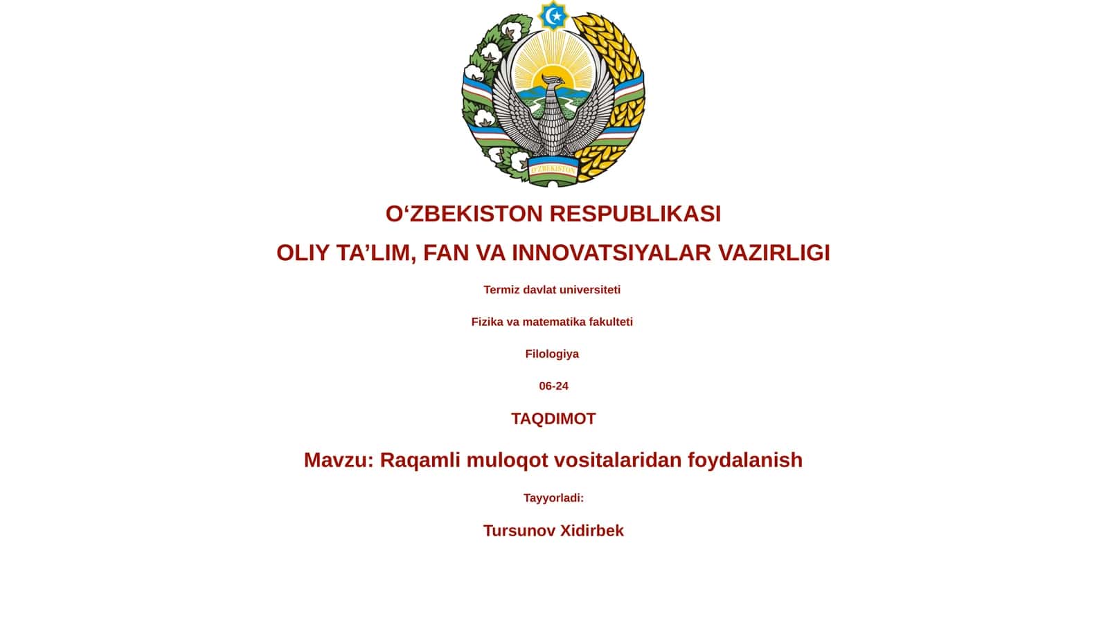 Raqamli muloqot vositalaridan foydalanish