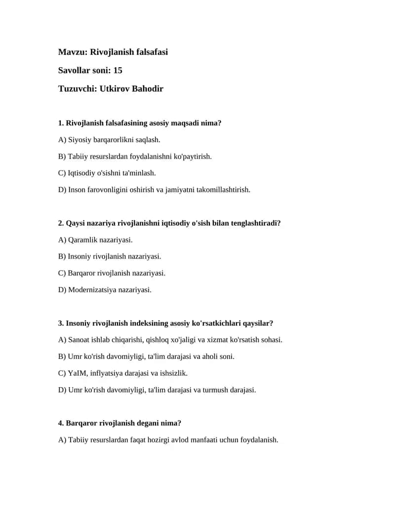 Rivojlanish falsafasi