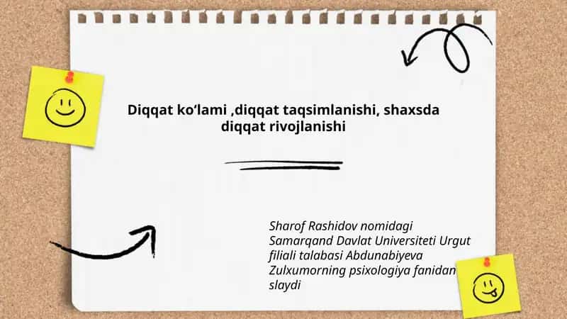 Abdunabiyeva Zulxumorning psixologiya fanidan slayd