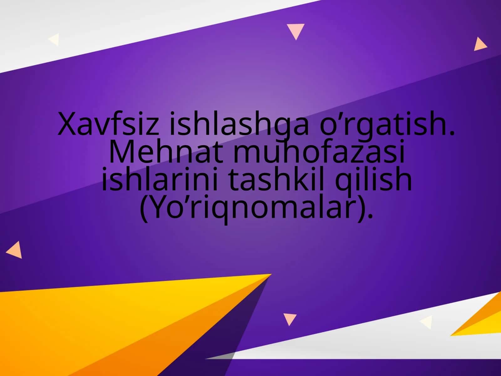 Mehnat muhofazasi yo'riqnomasi