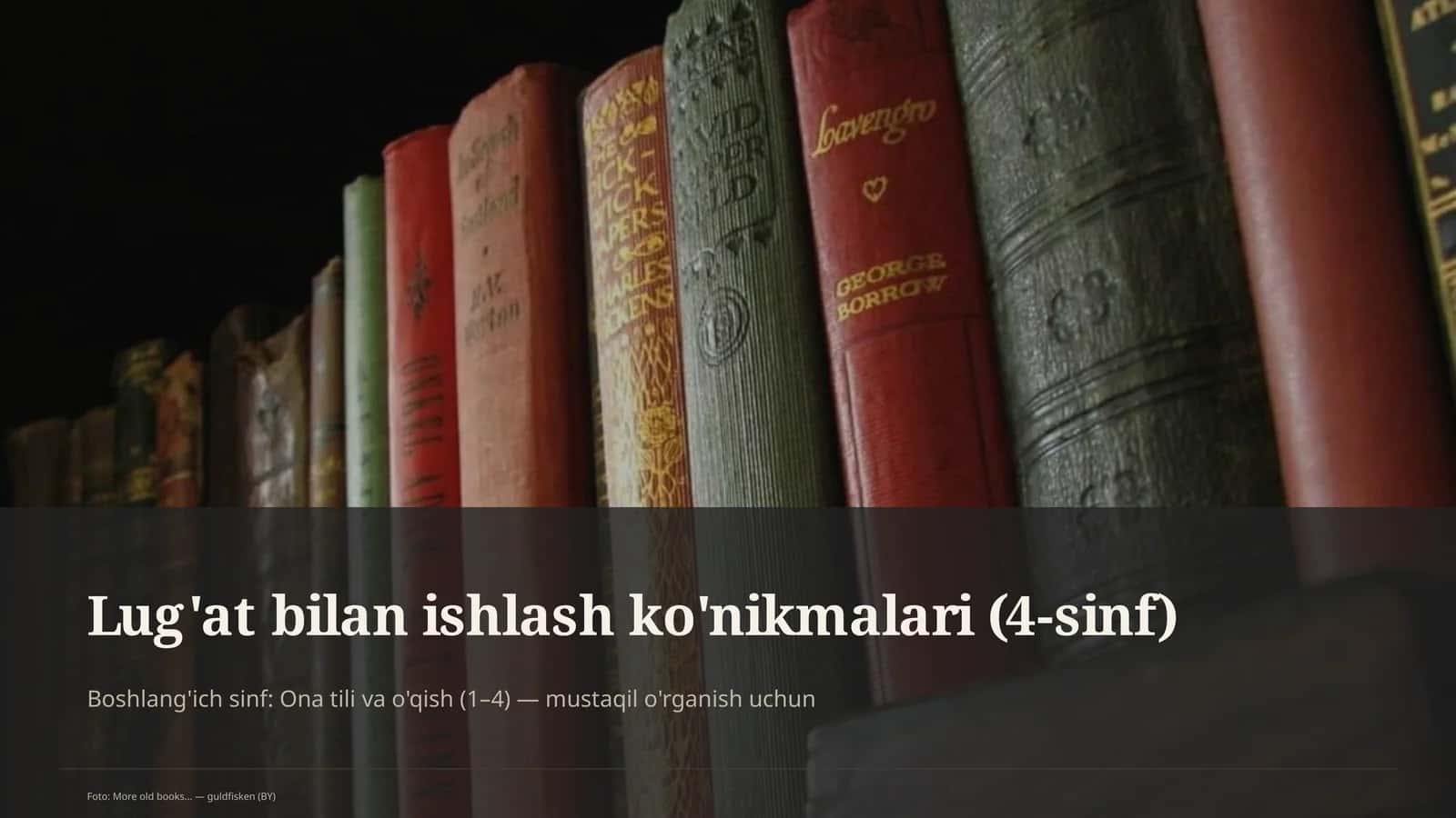 Lug'at bilan ishlash ko'nikmalari (4-sinf)