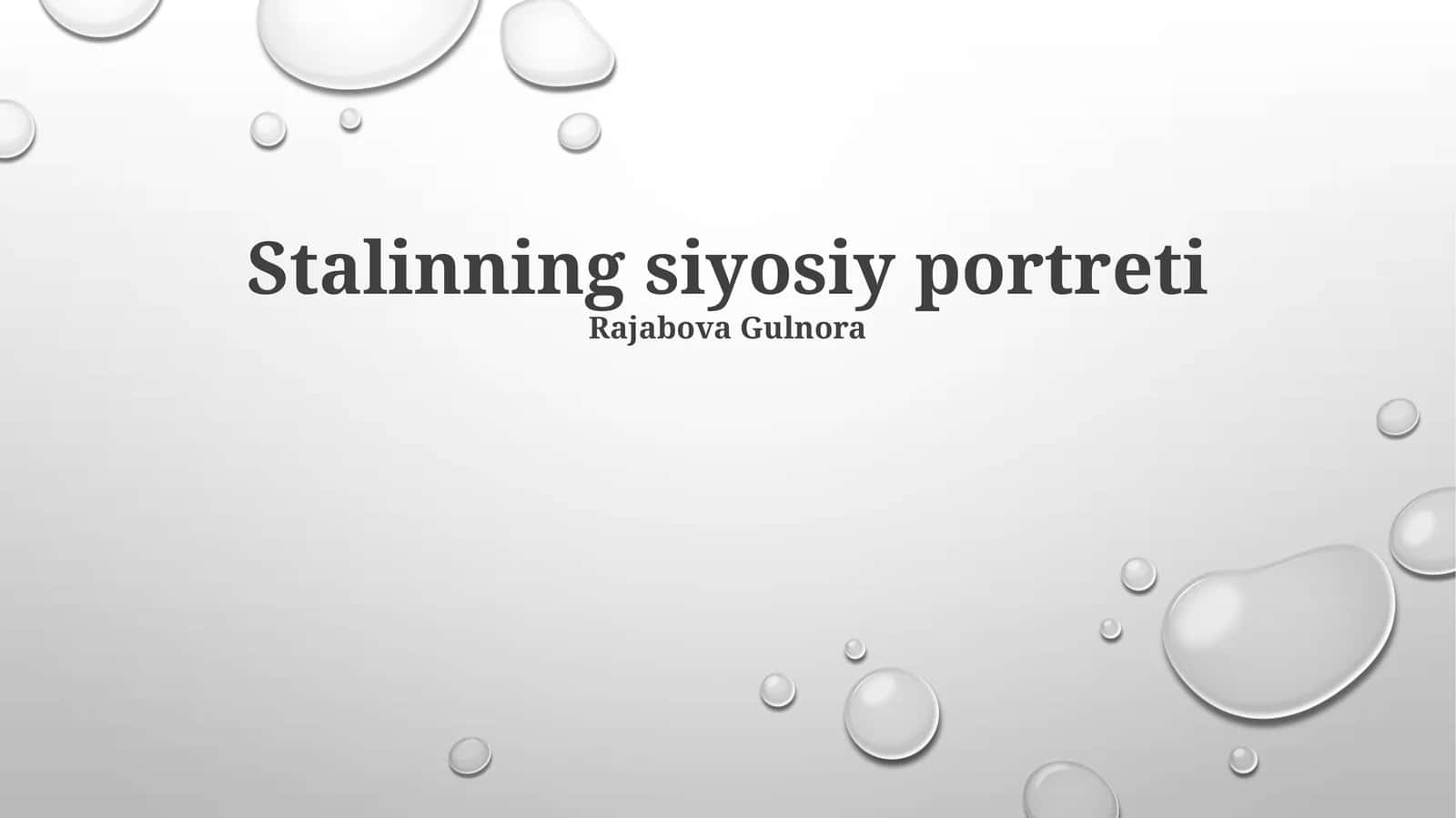 Stalinning siyosiy portreti