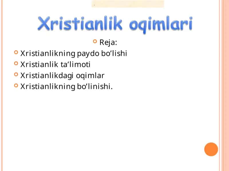 Xristianlikning paydo bo’lishi