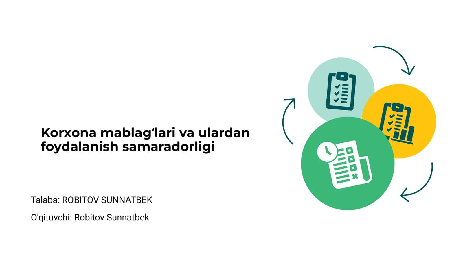 Korxona mablagʻlari va ulardan foydalanish samaradorligi