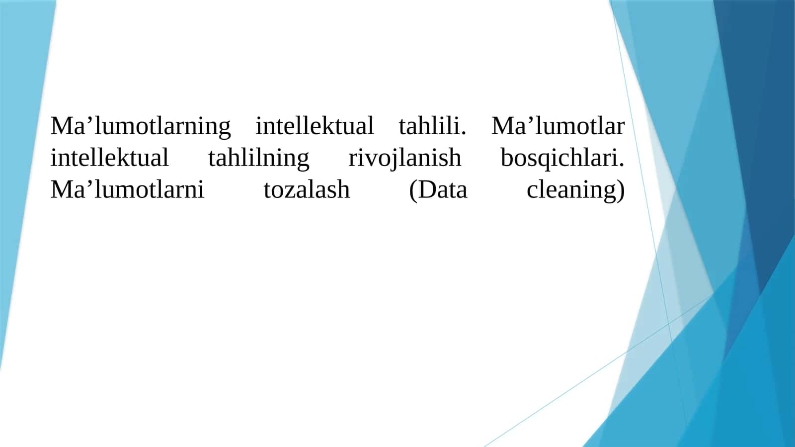 Ma'lumotlarni tozalash (Data cleaning)