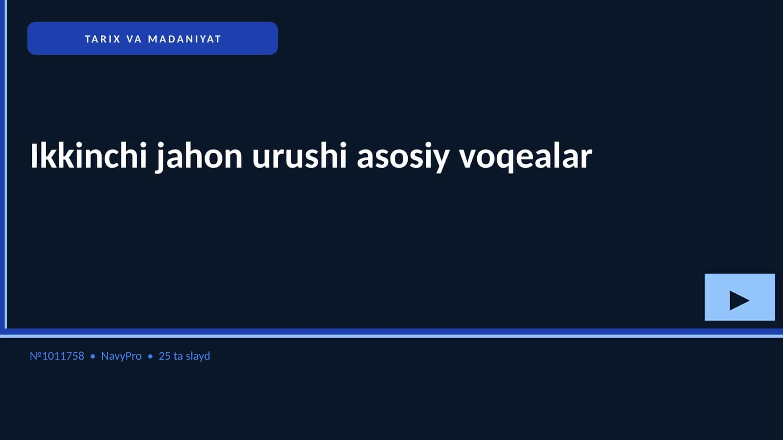 Ikkinchi jahon urushi asosiy voqealar