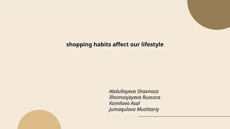 shopping habits affect our lifestyle