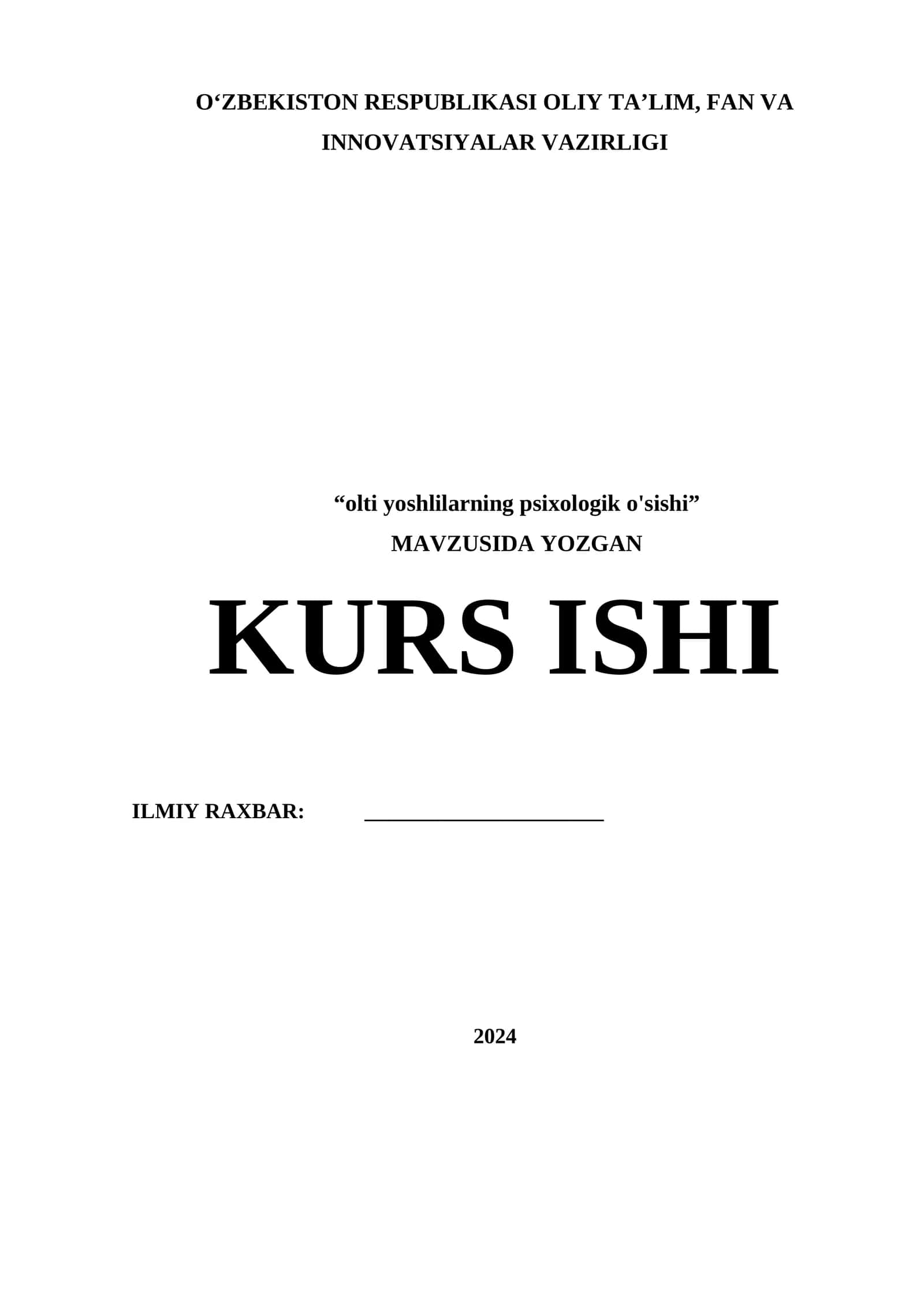 "olti yoshlilarning psixologik o'sishi"