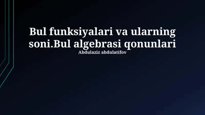 Boolean Funktsiyalari