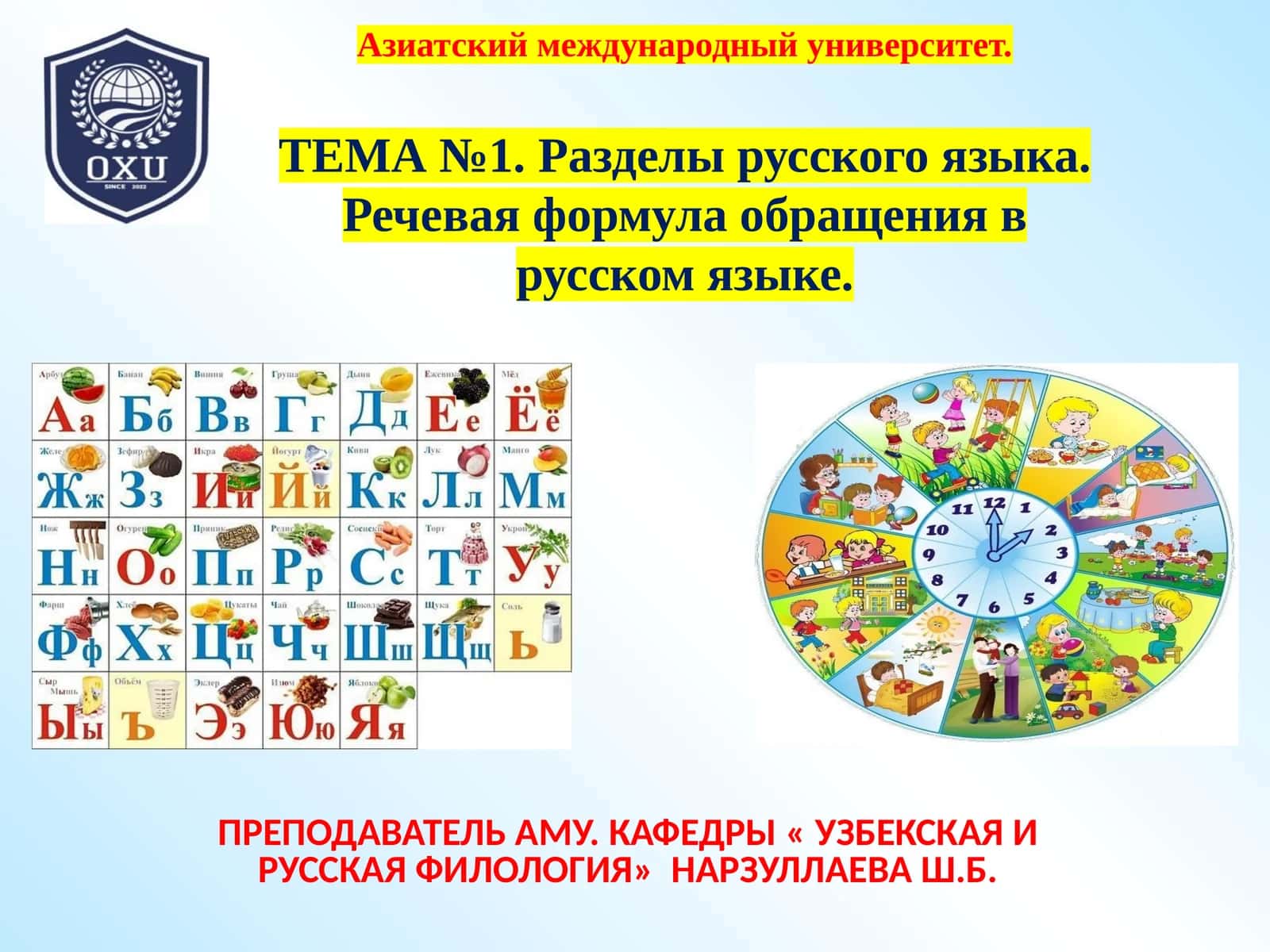 ТЕМА №1. Разделы русского языка. Речевая формула обращения в русском языке